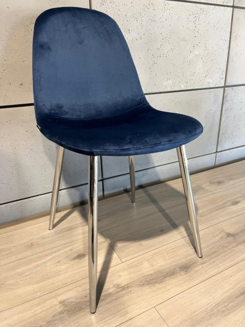 Krzesło tapicerowane GIULIA VELVET BLUE SILVER Lugano Krzesło tapicerowane GIULIA VELVET BLUE SILVER Lugano