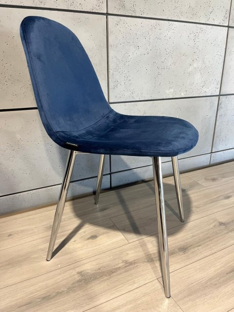 Krzesło tapicerowane GIULIA VELVET BLUE SILVER Lugano Krzesło tapicerowane GIULIA VELVET BLUE SILVER Lugano
