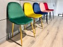 Krzesło tapicerowane GIULIA VELVET GREEN GOLD Lugano