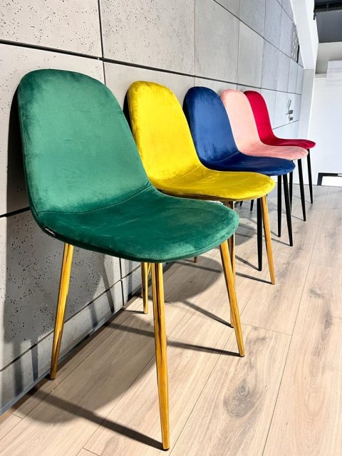 Krzesło tapicerowane GIULIA VELVET GREEN GOLD Lugano Krzesło tapicerowane GIULIA VELVET GREEN GOLD Lugano