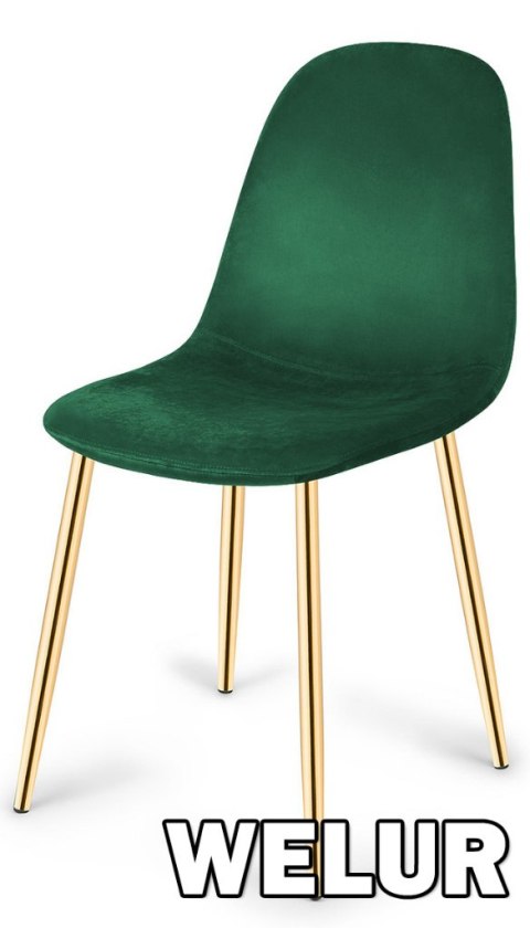 Krzesło tapicerowane GIULIA VELVET GREEN GOLD Lugano Krzesło tapicerowane GIULIA VELVET GREEN GOLD Lugano
