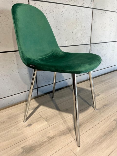 Krzesło tapicerowane GIULIA VELVET GREEN SILVER Lugano Krzesło tapicerowane GIULIA VELVET GREEN SILVER Lugano