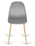 Krzesło tapicerowane GIULIA VELVET GREY GOLD Lugano
