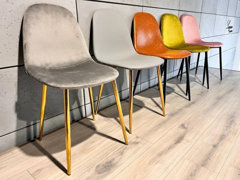 Krzesło tapicerowane GIULIA VELVET GREY GOLD Lugano Krzesło tapicerowane GIULIA VELVET GREY GOLD Lugano