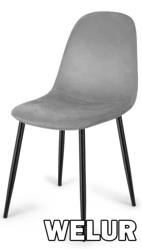 Krzesło tapicerowane GIULIA VELVET GREY Lugano Krzesło tapicerowane GIULIA VELVET GREY Lugano