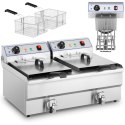 Frytownica podwójna dwukomorowa z kranami 400V - 2x10L Royal Catering