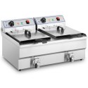 Frytownica podwójna dwukomorowa z kranami 400V - 2x10L Royal Catering