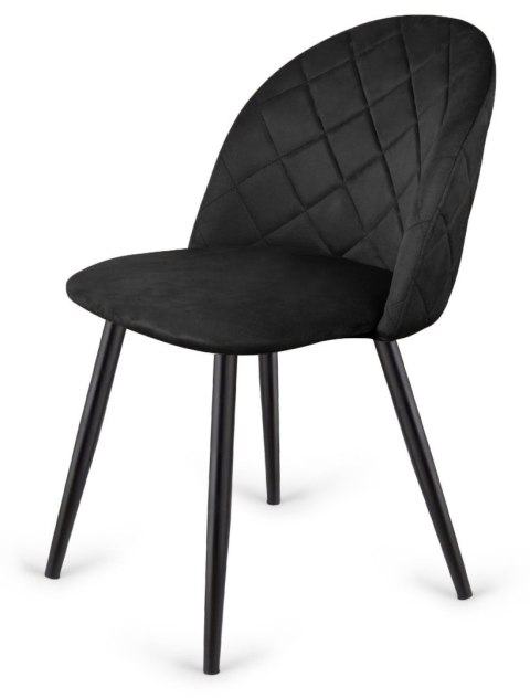 Krzesło tapicerowane GLORIA DIAMOND BLACK VELVET Lugano Krzesło tapicerowane GLORIA DIAMOND BLACK VELVET Lugano