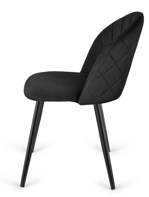 Krzesło tapicerowane GLORIA DIAMOND BLACK VELVET Lugano Krzesło tapicerowane GLORIA DIAMOND BLACK VELVET Lugano