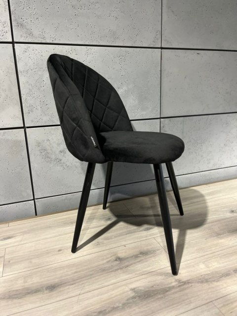 Krzesło tapicerowane GLORIA DIAMOND BLACK VELVET Lugano Krzesło tapicerowane GLORIA DIAMOND BLACK VELVET Lugano