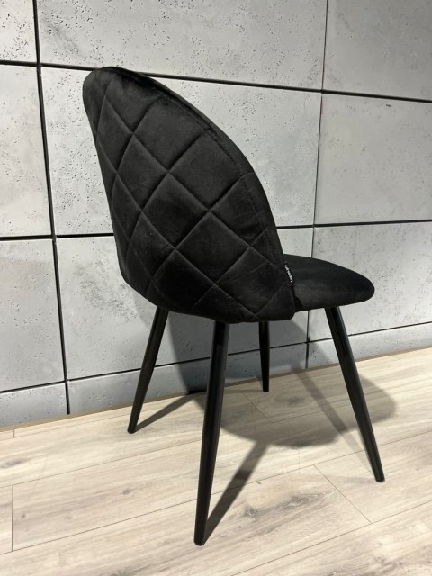 Krzesło tapicerowane GLORIA DIAMOND BLACK VELVET Lugano Krzesło tapicerowane GLORIA DIAMOND BLACK VELVET Lugano