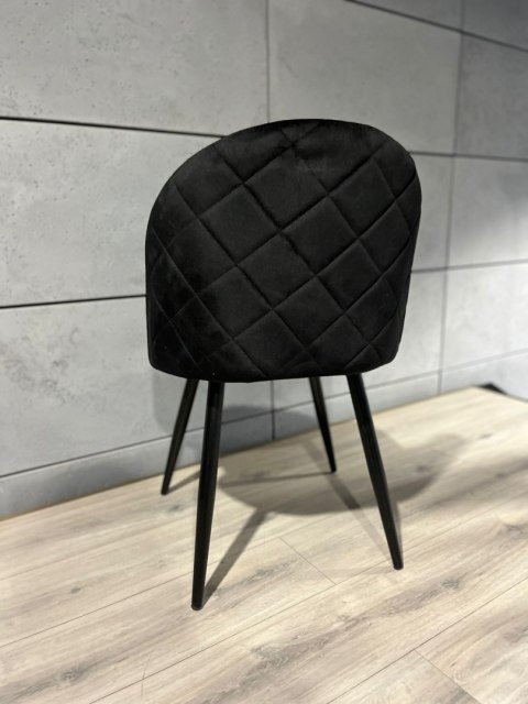 Krzesło tapicerowane GLORIA DIAMOND BLACK VELVET Lugano Krzesło tapicerowane GLORIA DIAMOND BLACK VELVET Lugano