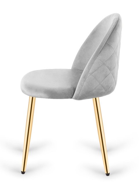 Krzesło tapicerowane GLORIA LIGHT GREY VELVET GOLD Lugano Krzesło tapicerowane GLORIA LIGHT GREY VELVET GOLD Lugano