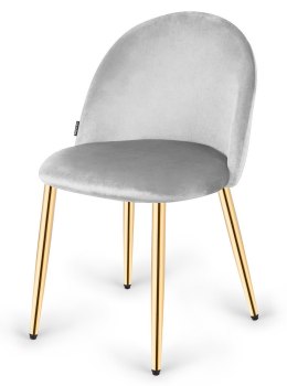 Krzesło tapicerowane GLORIA LIGHT GREY VELVET GOLD Lugano