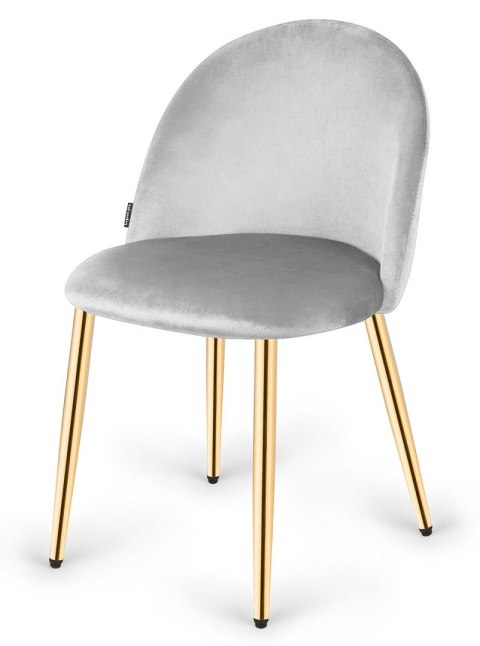 Krzesło tapicerowane GLORIA LIGHT GREY VELVET GOLD Lugano Krzesło tapicerowane GLORIA LIGHT GREY VELVET GOLD Lugano