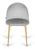 Krzesło tapicerowane GLORIA LIGHT GREY VELVET GOLD Lugano