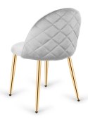 Krzesło tapicerowane GLORIA LIGHT GREY VELVET GOLD Lugano