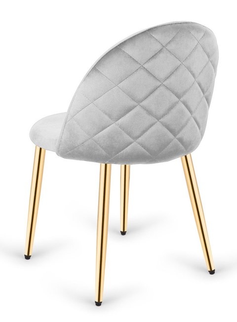 Krzesło tapicerowane GLORIA LIGHT GREY VELVET GOLD Lugano Krzesło tapicerowane GLORIA LIGHT GREY VELVET GOLD Lugano