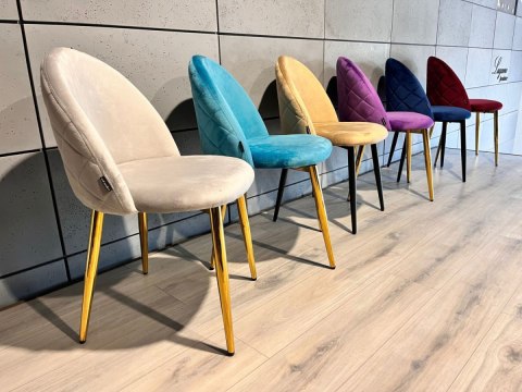 Krzesło tapicerowane GLORIA LIGHT GREY VELVET GOLD Lugano Krzesło tapicerowane GLORIA LIGHT GREY VELVET GOLD Lugano