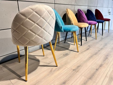 Krzesło tapicerowane GLORIA LIGHT GREY VELVET GOLD Lugano Krzesło tapicerowane GLORIA LIGHT GREY VELVET GOLD Lugano
