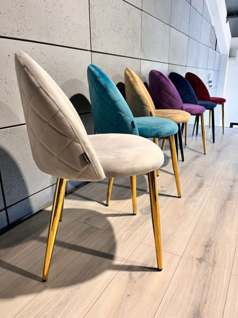 Krzesło tapicerowane GLORIA LIGHT GREY VELVET GOLD Lugano Krzesło tapicerowane GLORIA LIGHT GREY VELVET GOLD Lugano