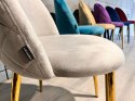 Krzesło tapicerowane GLORIA LIGHT GREY VELVET GOLD Lugano