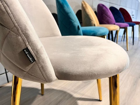 Krzesło tapicerowane GLORIA LIGHT GREY VELVET GOLD Lugano Krzesło tapicerowane GLORIA LIGHT GREY VELVET GOLD Lugano