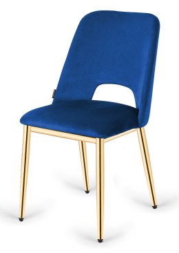 Krzesło tapicerowane GOTI BLUE VELVET GOLD Lugano