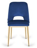 Krzesło tapicerowane GOTI BLUE VELVET GOLD Lugano