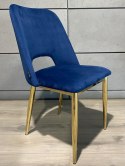Krzesło tapicerowane GOTI BLUE VELVET GOLD Lugano