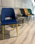 Krzesło tapicerowane GOTI BLUE VELVET GOLD Lugano