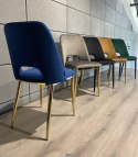 Krzesło tapicerowane GOTI BLUE VELVET GOLD Lugano