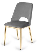 Krzesło tapicerowane GOTI GREY VELVET GOLD Lugano