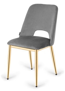 Krzesło tapicerowane GOTI GREY VELVET GOLD Lugano