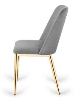 Krzesło tapicerowane GOTI GREY VELVET GOLD Lugano