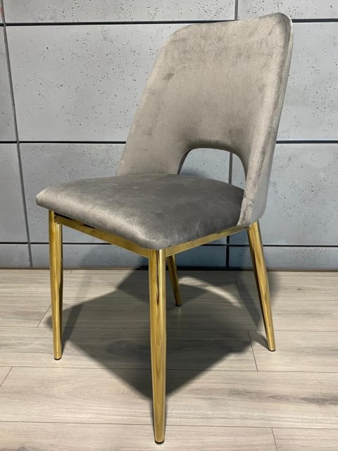 Krzesło tapicerowane GOTI GREY VELVET GOLD Lugano Krzesło tapicerowane GOTI GREY VELVET GOLD Lugano