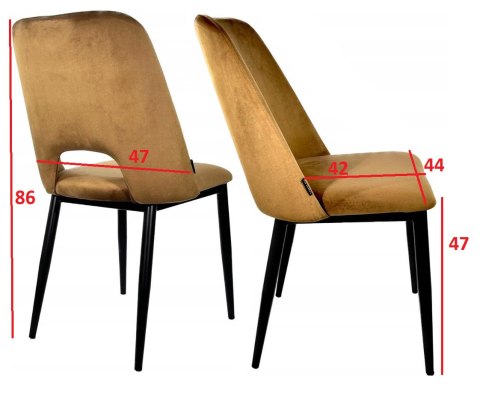 Krzesło tapicerowane GOTI GREY VELVET GOLD Lugano Krzesło tapicerowane GOTI GREY VELVET GOLD Lugano
