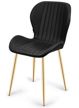Krzesło tapicerowane MONTI BLACK PU GOLD Lugano