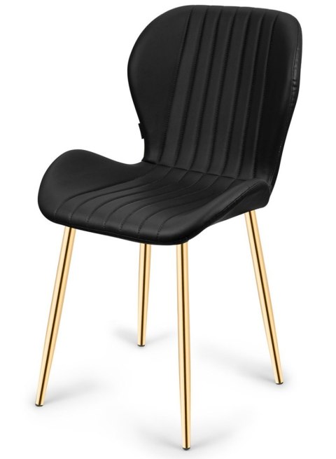 Krzesło tapicerowane MONTI BLACK PU GOLD Lugano