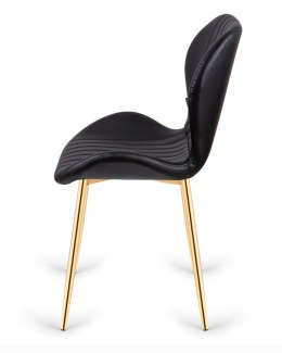 Krzesło tapicerowane MONTI BLACK PU GOLD Lugano