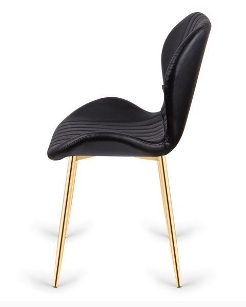Krzesło tapicerowane MONTI BLACK PU GOLD Lugano Krzesło tapicerowane MONTI BLACK PU GOLD Lugano