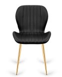 Krzesło tapicerowane MONTI BLACK PU GOLD Lugano