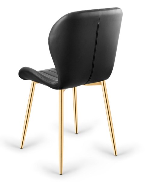 Krzesło tapicerowane MONTI BLACK PU GOLD Lugano Krzesło tapicerowane MONTI BLACK PU GOLD Lugano
