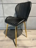 Krzesło tapicerowane MONTI BLACK PU GOLD Lugano