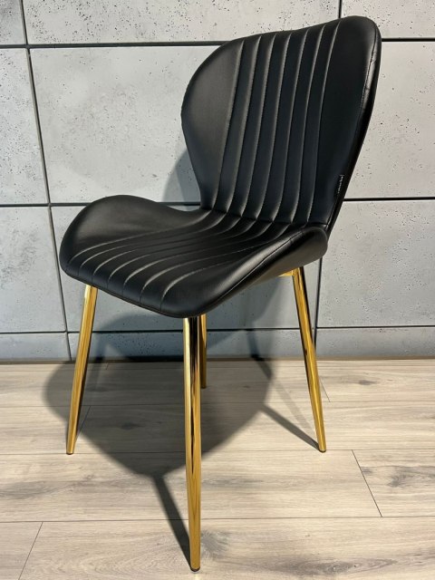 Krzesło tapicerowane MONTI BLACK PU GOLD Lugano Krzesło tapicerowane MONTI BLACK PU GOLD Lugano