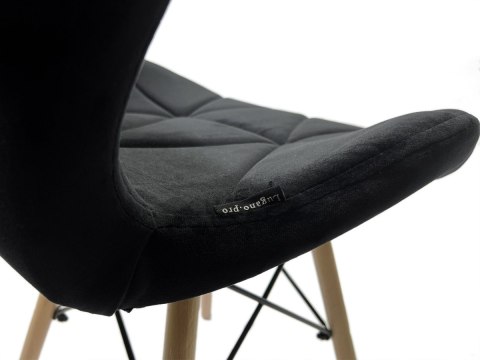 Krzesło tapicerowane VASTO BLACK VELVET Lugano Krzesło tapicerowane VASTO BLACK VELVET Lugano