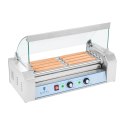 Grill rolkowy z pokrywą roller grill podgrzewacz do parówek 5 rolek Royal Catering