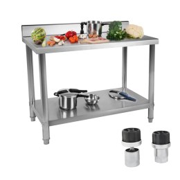 Stół do kuchni blat roboczy ze stali nierdzewnej z rantem i dolną półką 100x60cm Royal Catering