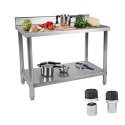 Stół do kuchni blat roboczy ze stali nierdzewnej z rantem i dolną półką 100x70cm Royal Catering