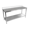 Stół do kuchni blat roboczy ze stali nierdzewnej z rantem i dolną półką 180x60cm Royal Catering